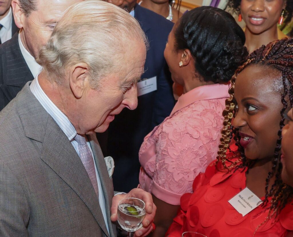 King Charles III and Katmaan Senlong at the Nigerian Diaspora in the UK Reception.